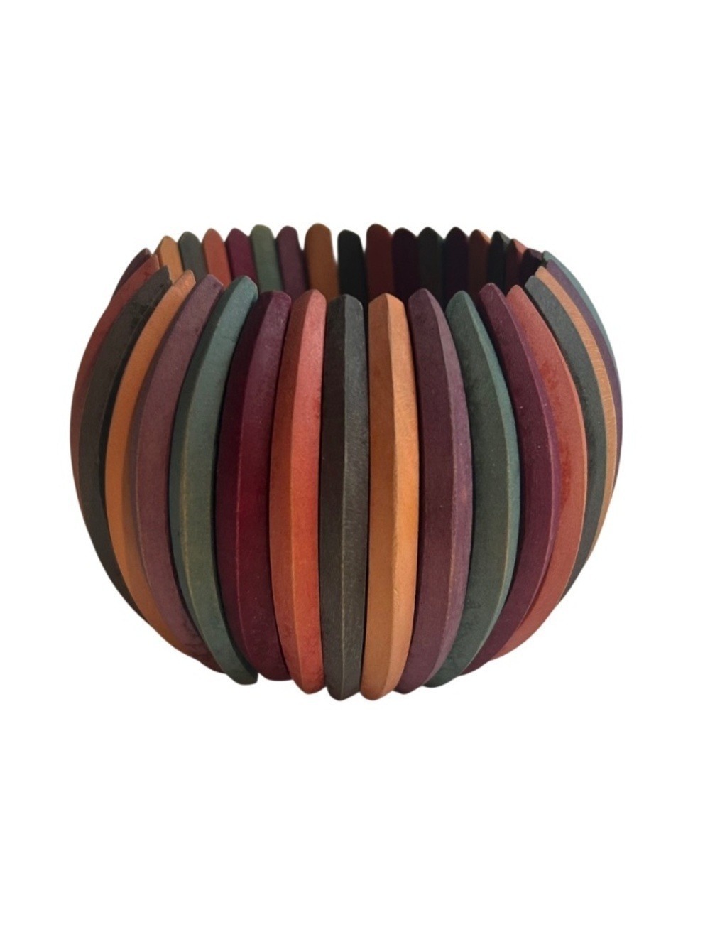 Vintage Dyed Wood Stretchy Bracelet